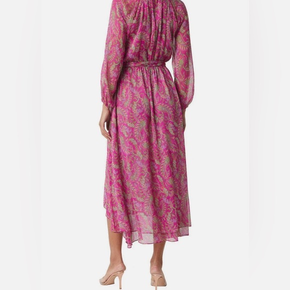 NWT MISA Leila Dress Sz Small Fuschia Paisley - Picture 3 of 12